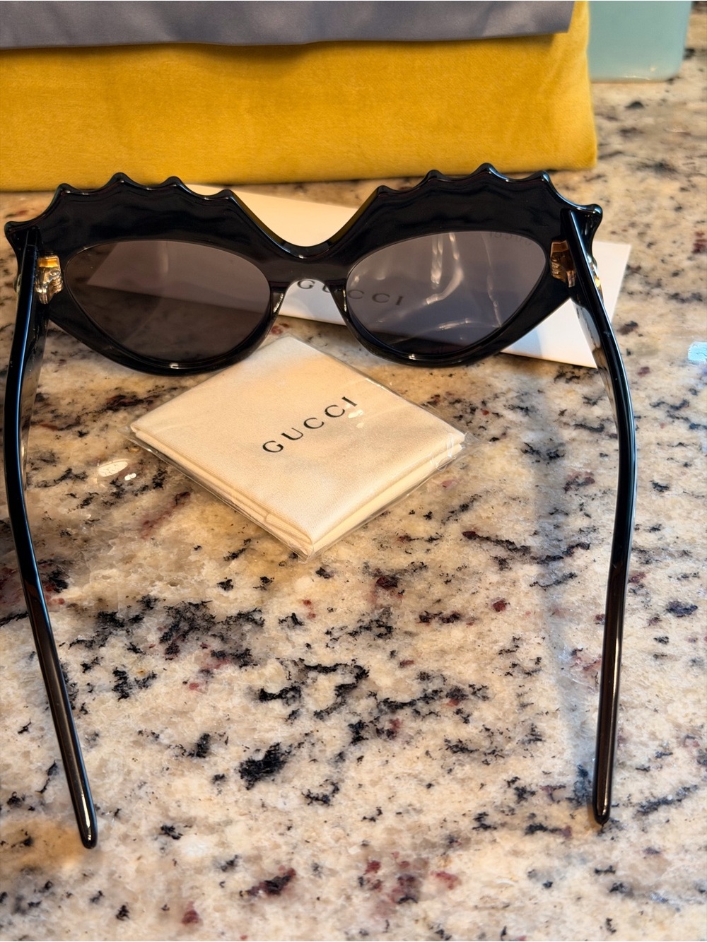 Gucci GG0781S Crystal-Embellished Black Cat-Eyed Hollywood Forever Sunglasses - Picture 2 of 14